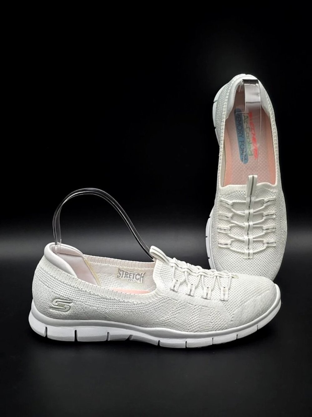 Skechers Gratis 104151 White Slip-on Running Sneakers Shoes Women's Size 8.5